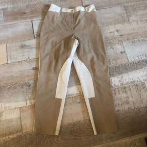 Faconnable ivory tan goatskin riding pants 6